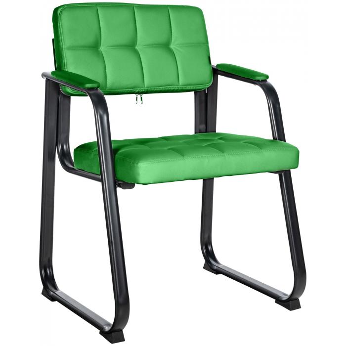 Besucherstuhl HLO-CP22 B Kunstleder ~ grn