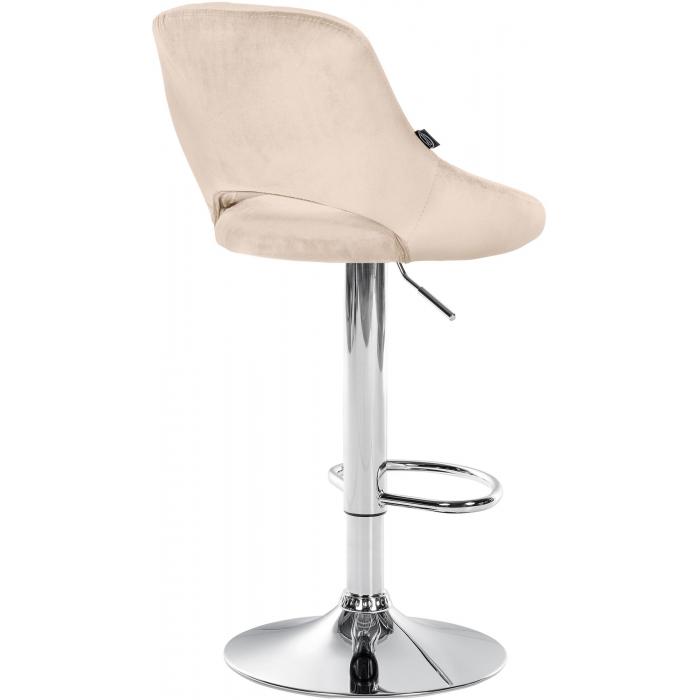 Barhocker HLO-CP278 Samt chrom ~ creme