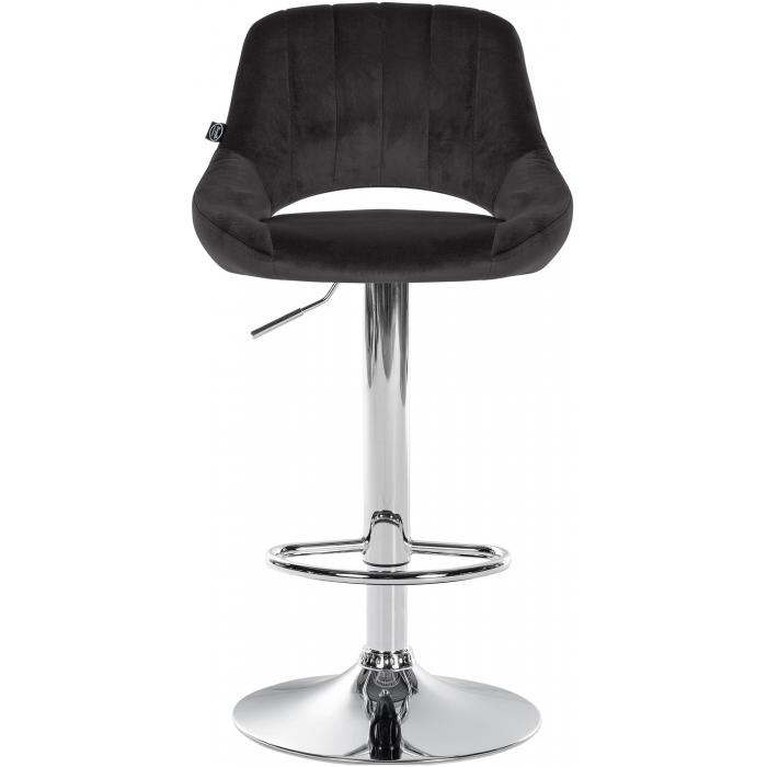 Barhocker HLO-CP278 Samt chrom ~ schwarz