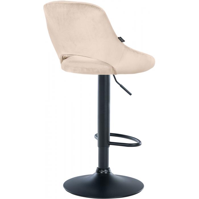 Barhocker HLO-CP278 Samt schwarz ~ creme