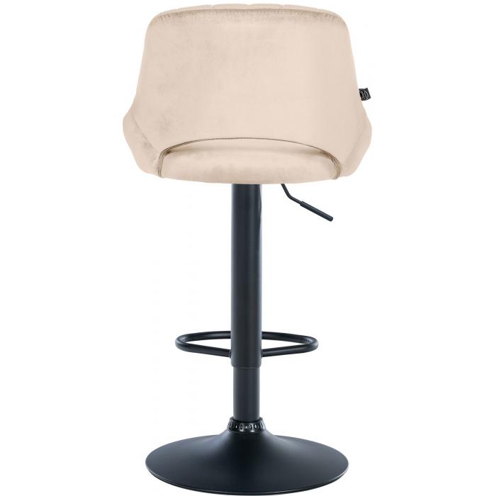 Barhocker HLO-CP278 Samt schwarz ~ creme