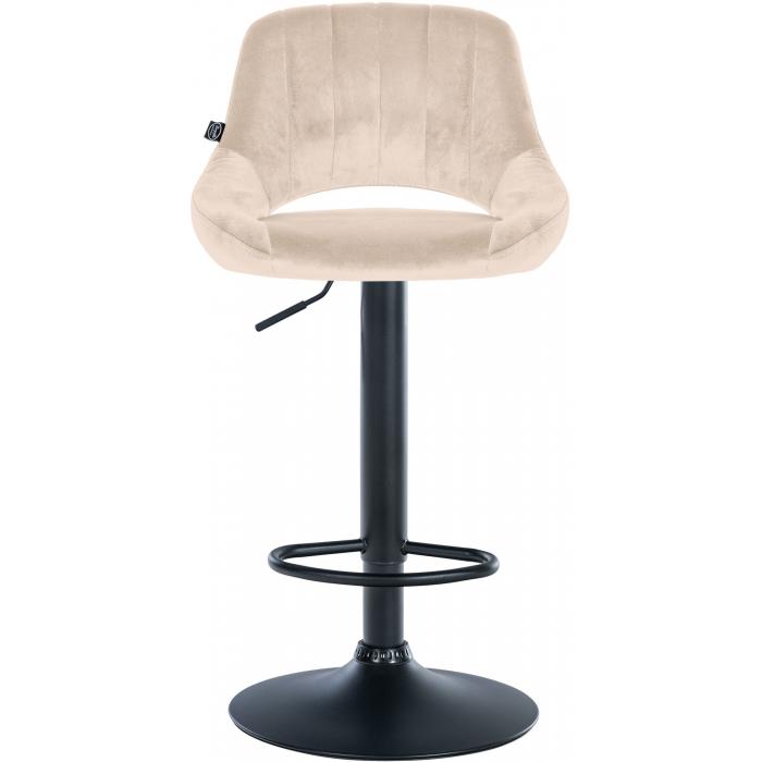 Barhocker HLO-CP278 Samt schwarz ~ creme