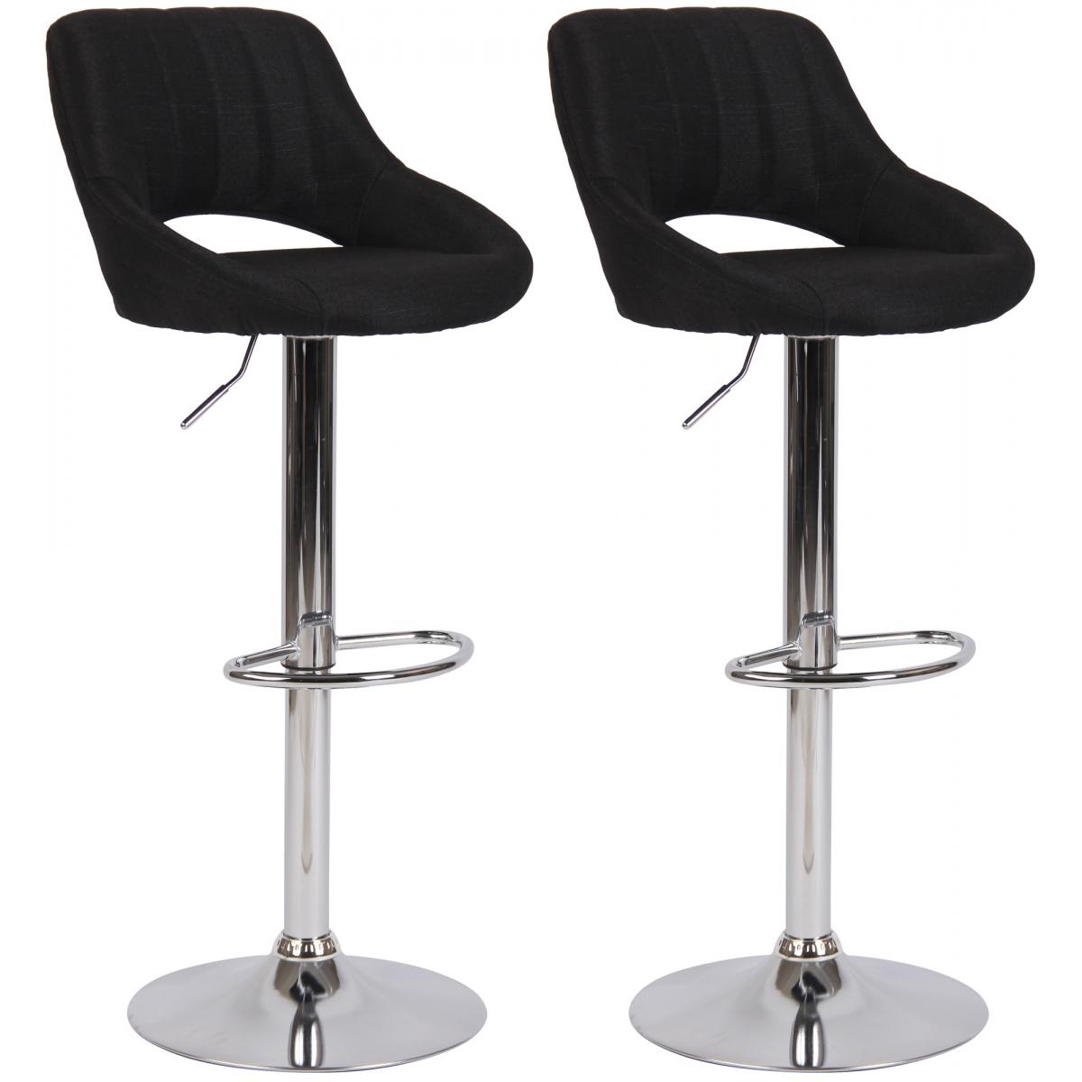 2er Set Barhocker HLO-CP279 Stoff C ~ schwarz