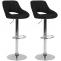 2er Set Barhocker HLO-CP279 Stoff C ~ schwarz
