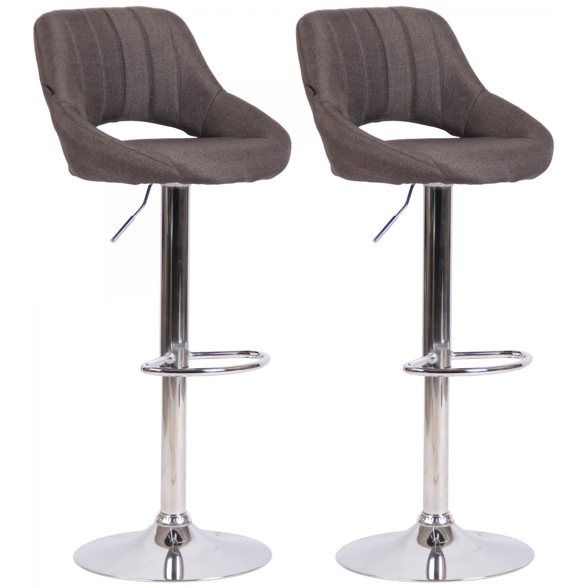 2er Set Barhocker HLO-CP279 Stoff C ~ dunkelgrau