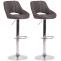 2er Set Barhocker HLO-CP279 Stoff C ~ dunkelgrau