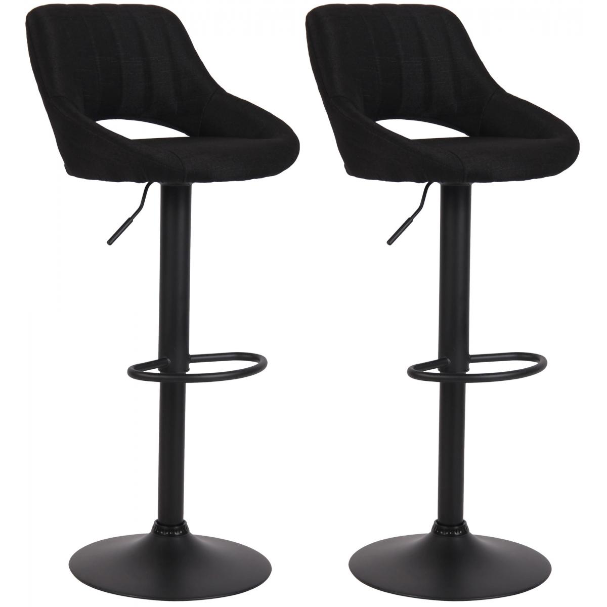 2er Set Barhocker HLO-CP279 Stoff B ~ schwarz