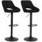 2er Set Barhocker HLO-CP279 Stoff B ~ schwarz