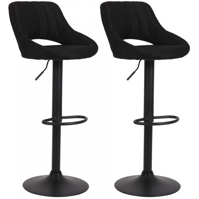 2er Set Barhocker HLO-CP279 Stoff B ~ schwarz