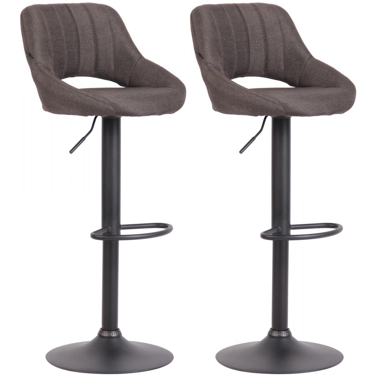 2er Set Barhocker HLO-CP279 Stoff B ~ dunkelgrau