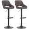 2er Set Barhocker HLO-CP279 Stoff B ~ dunkelgrau