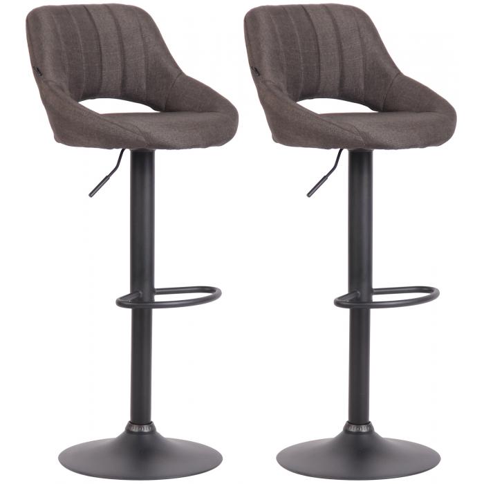 2er Set Barhocker HLO-CP279 Stoff B ~ dunkelgrau