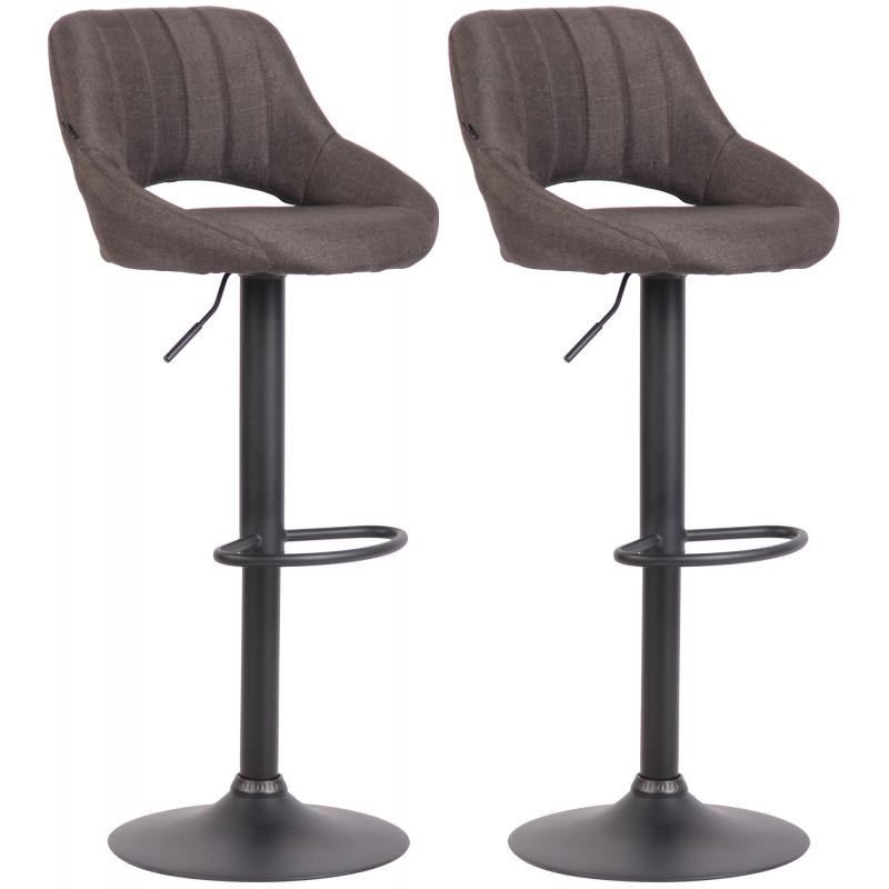 2er Set Barhocker HLO-CP279 Stoff B ~ dunkelgrau