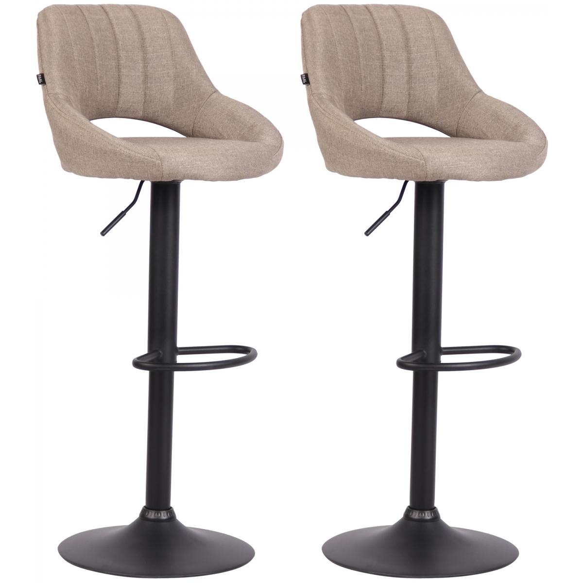 2er Set Barhocker HLO-CP279 Stoff B ~ taupe