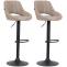 2er Set Barhocker HLO-CP279 Stoff B ~ taupe