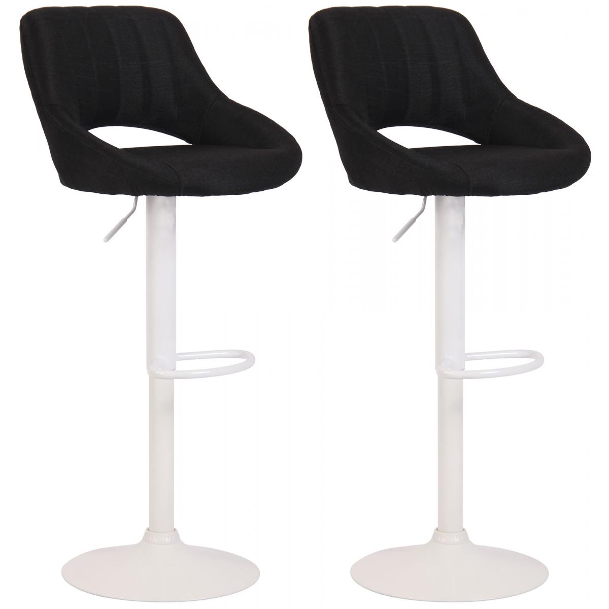 2er Set Barhocker HLO-CP279 Stoff W ~ schwarz