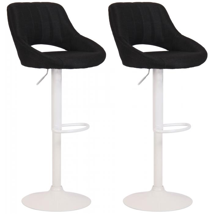 2er Set Barhocker HLO-CP279 Stoff W ~ schwarz