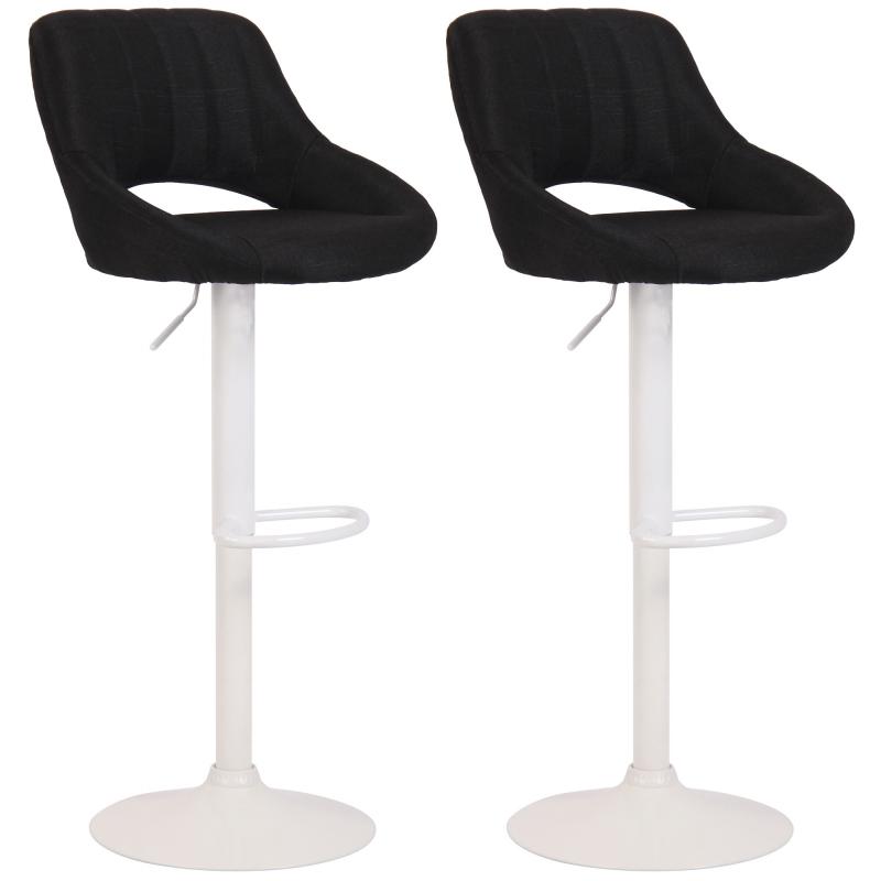 2er Set Barhocker HLO-CP279 Stoff W ~ schwarz