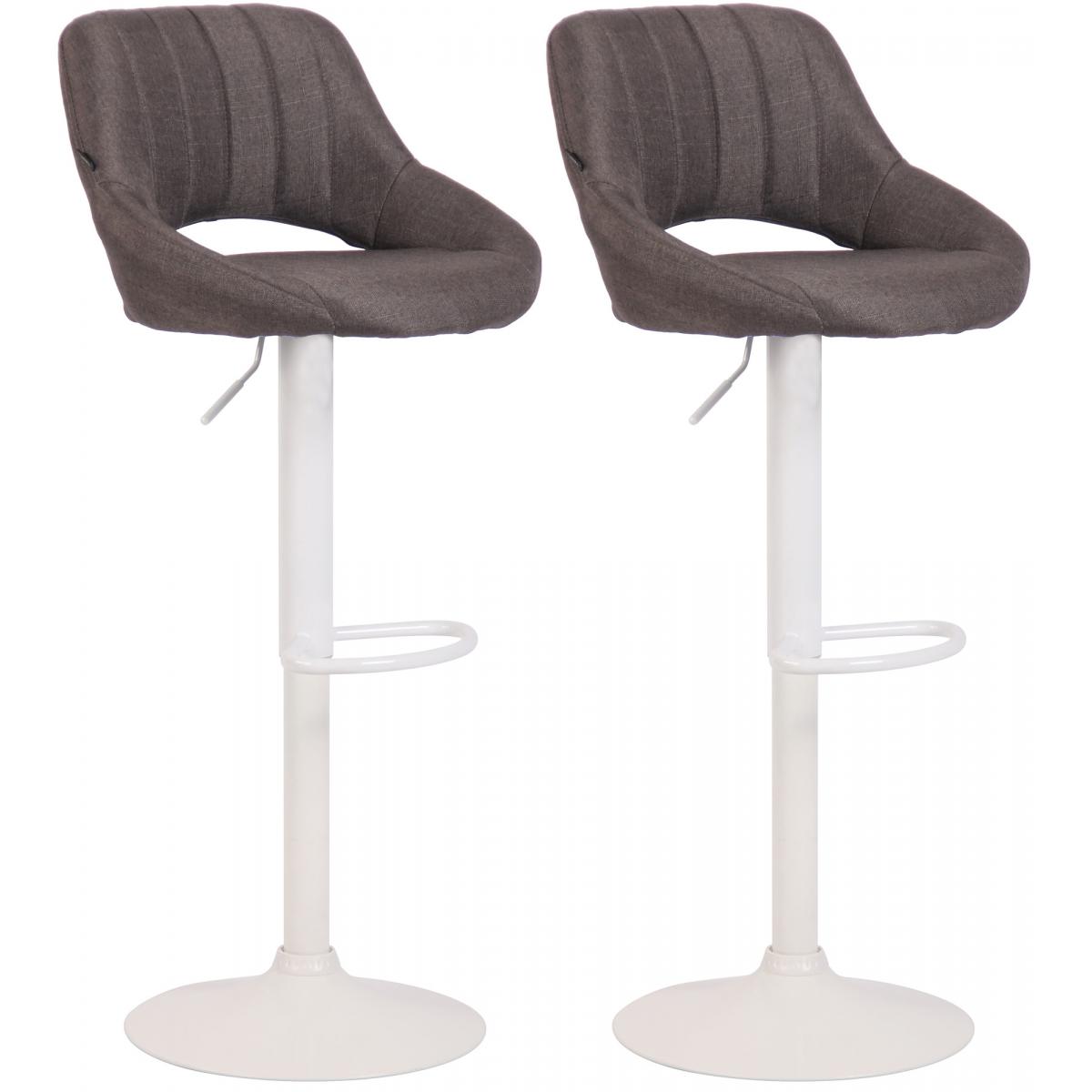 2er Set Barhocker HLO-CP279 Stoff W ~ dunkelgrau