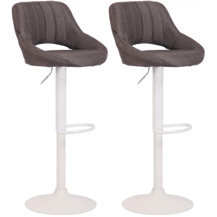2er Set Barhocker HLO-CP279 Stoff W ~ dunkelgrau