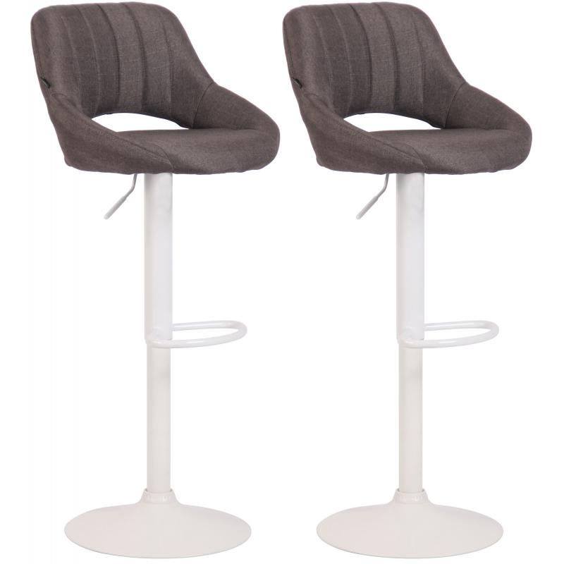 2er Set Barhocker HLO-CP279 Stoff W ~ dunkelgrau
