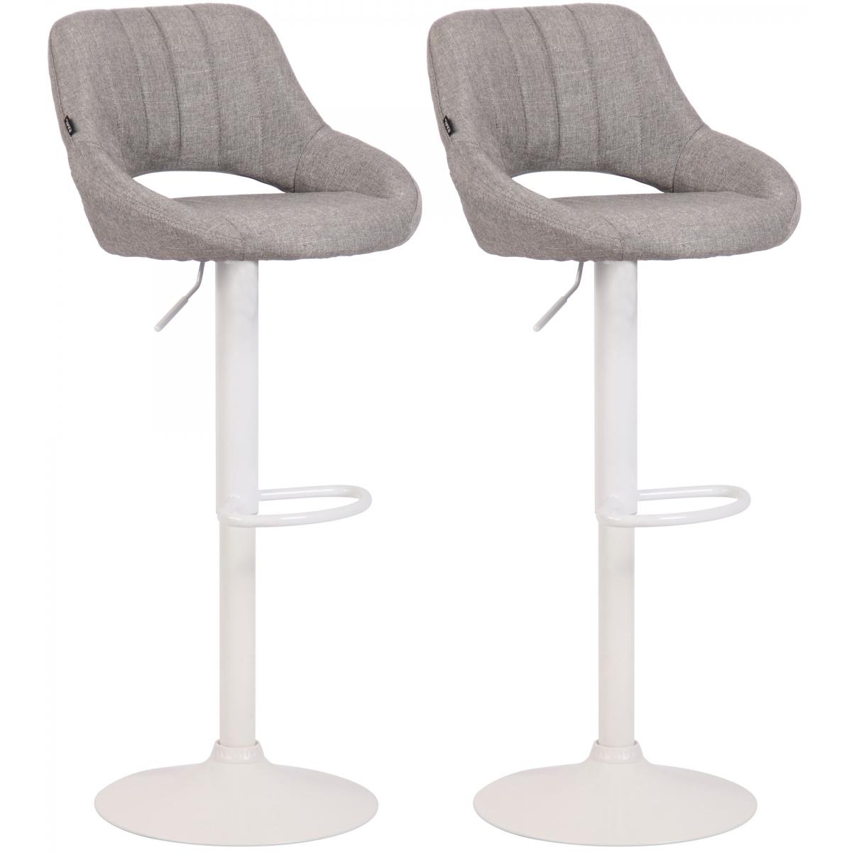 2er Set Barhocker HLO-CP279 Stoff W ~ grau