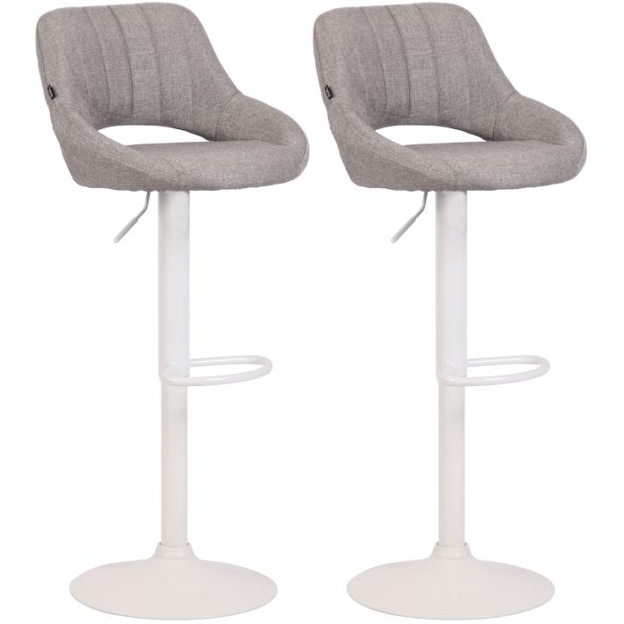 2er Set Barhocker HLO-CP279 Stoff W ~ grau
