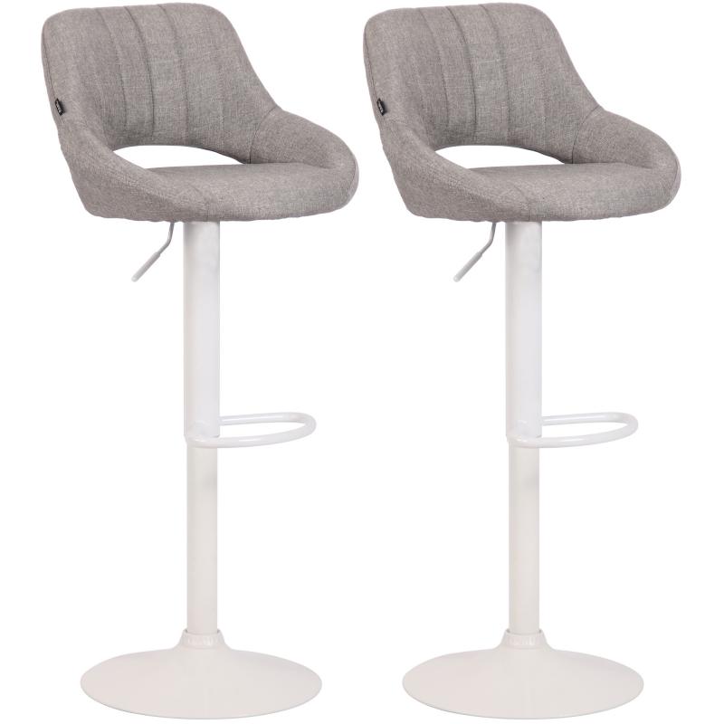 2er Set Barhocker HLO-CP279 Stoff W ~ grau