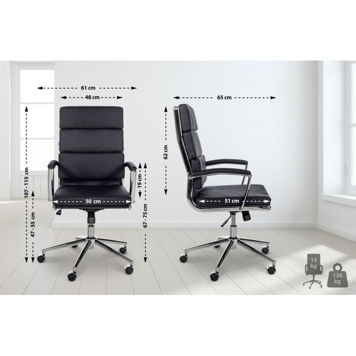 Brostuhl HLO-CP170 Echtleder ~ schwarz