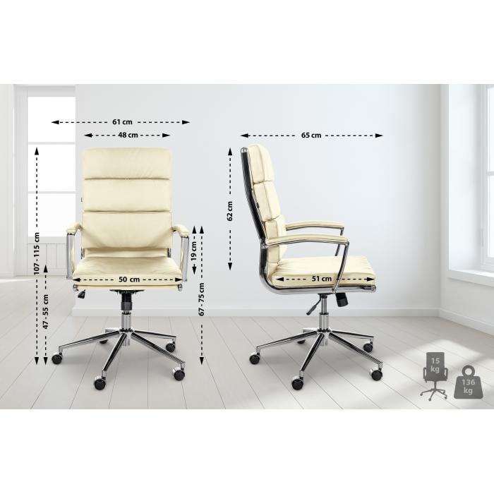 Brostuhl HLO-CP170 Echtleder ~ creme