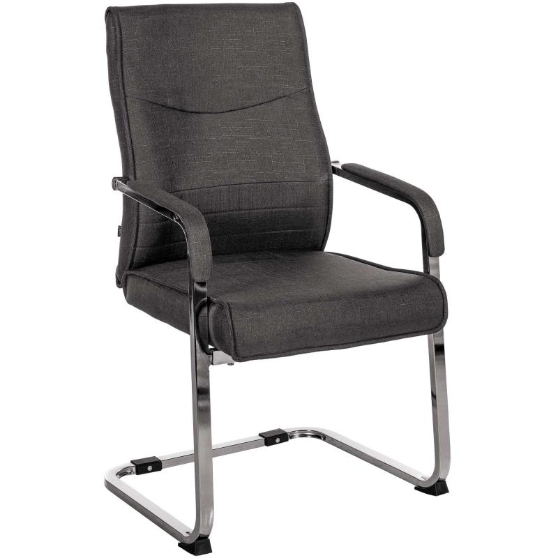 Besucherstuhl HLO-CP113 Stoff ~ schwarz