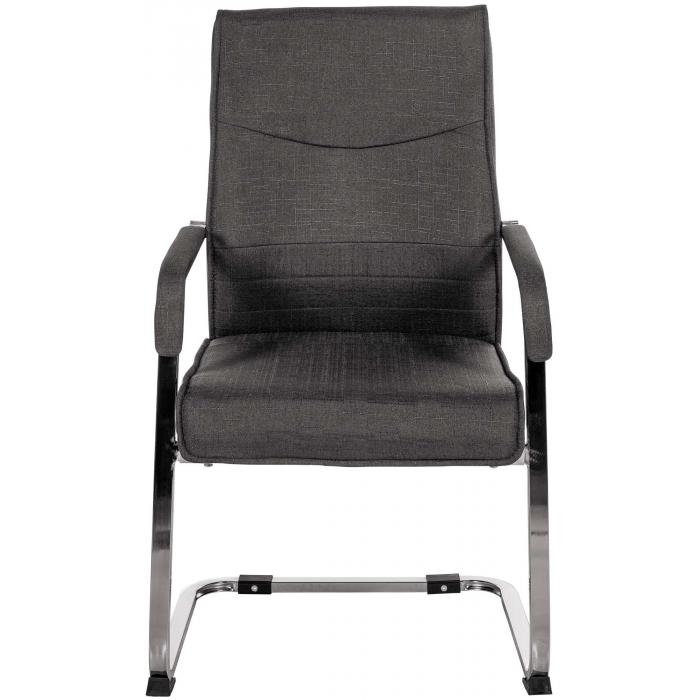 Besucherstuhl HLO-CP113 Stoff ~ schwarz