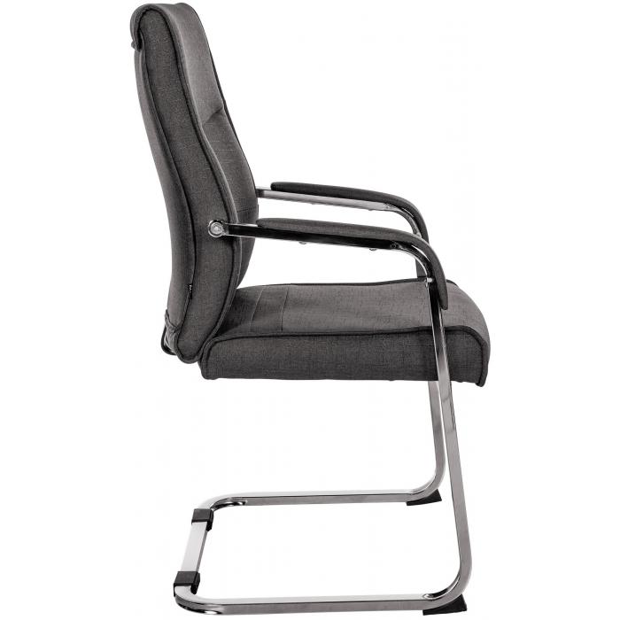 Besucherstuhl HLO-CP113 Stoff ~ schwarz