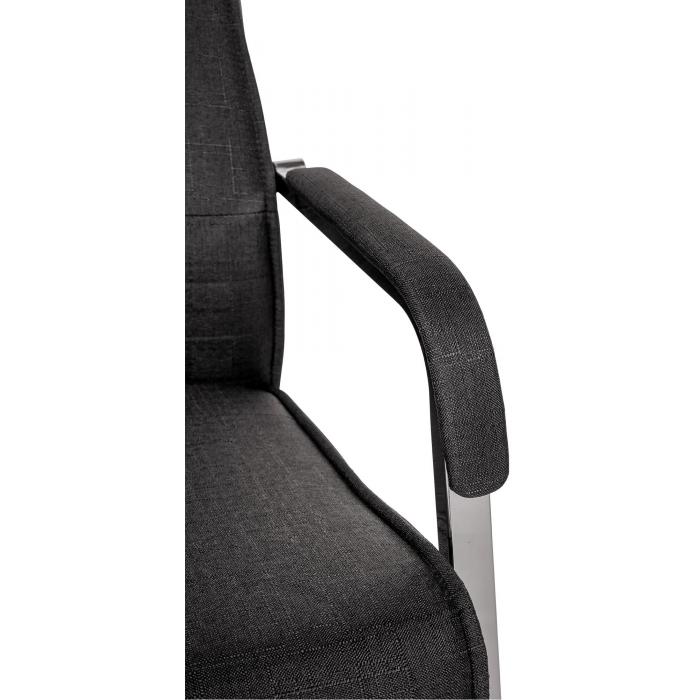Besucherstuhl HLO-CP113 Stoff ~ schwarz