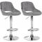 2er Set Barhocker HLO-CP278 Samt C ~ dunkelgrau