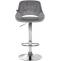 2er Set Barhocker HLO-CP278 Samt C ~ dunkelgrau