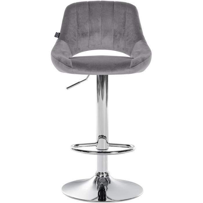 2er Set Barhocker HLO-CP278 Samt C ~ dunkelgrau