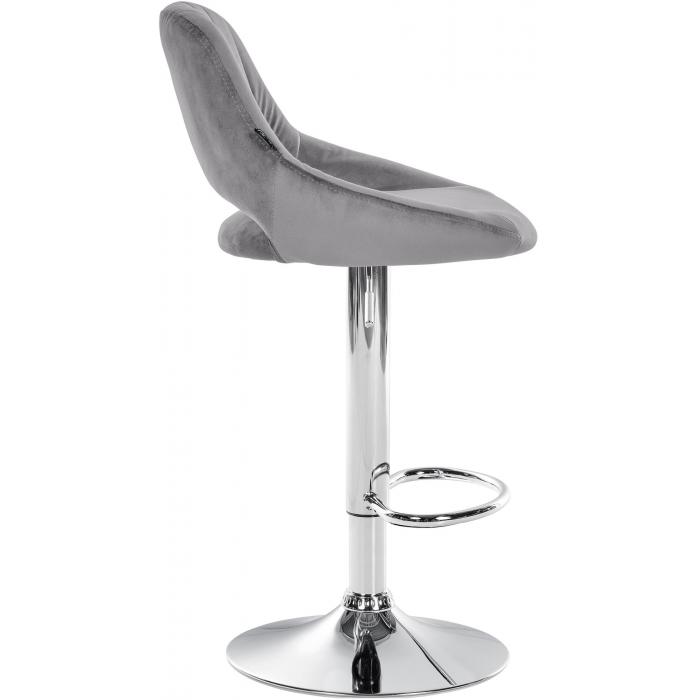 2er Set Barhocker HLO-CP278 Samt C ~ dunkelgrau