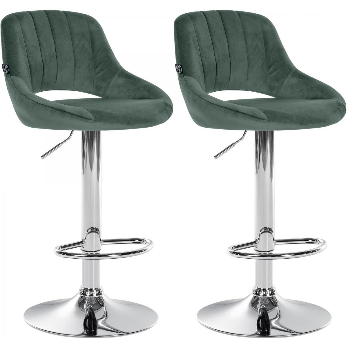 2er Set Barhocker HLO-CP278 Samt C ~ grn