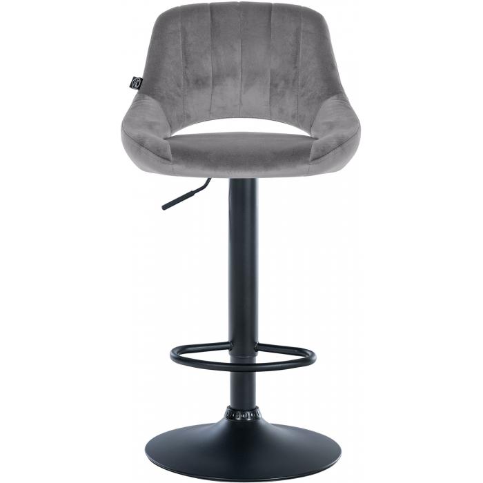 2er Set Barhocker HLO-CP278 Samt B ~ dunkelgrau