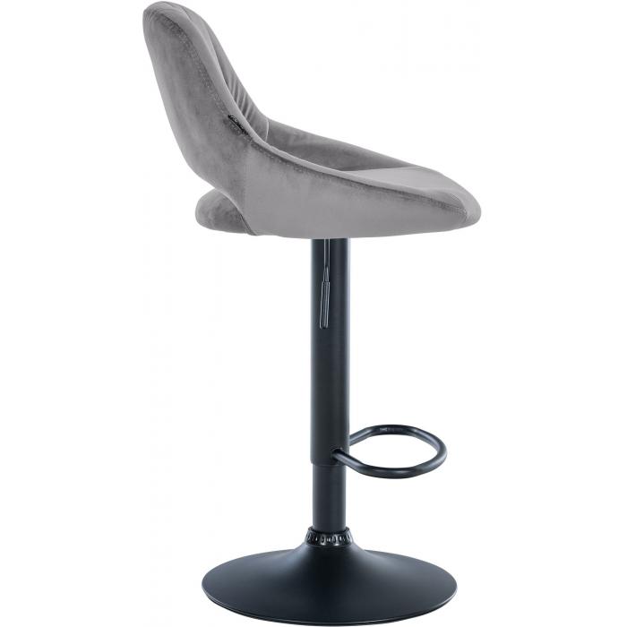 2er Set Barhocker HLO-CP278 Samt B ~ dunkelgrau