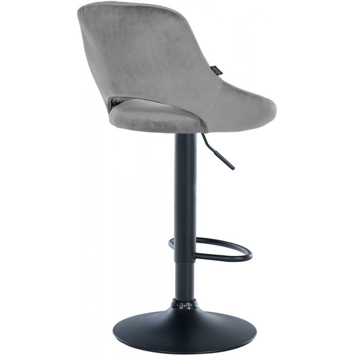 2er Set Barhocker HLO-CP278 Samt B ~ dunkelgrau