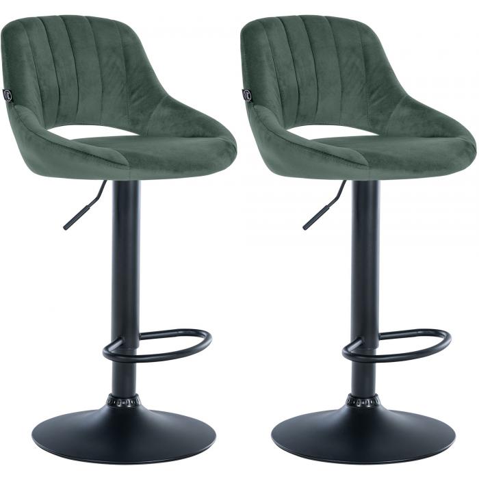 2er Set Barhocker HLO-CP278 Samt B ~ grn