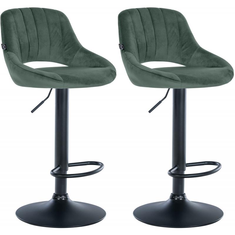 2er Set Barhocker HLO-CP278 Samt B ~ grn