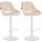 2er Set Barhocker HLO-CP278 Samt W ~ creme