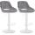 2er Set Barhocker HLO-CP278 Samt W ~ dunkelgrau