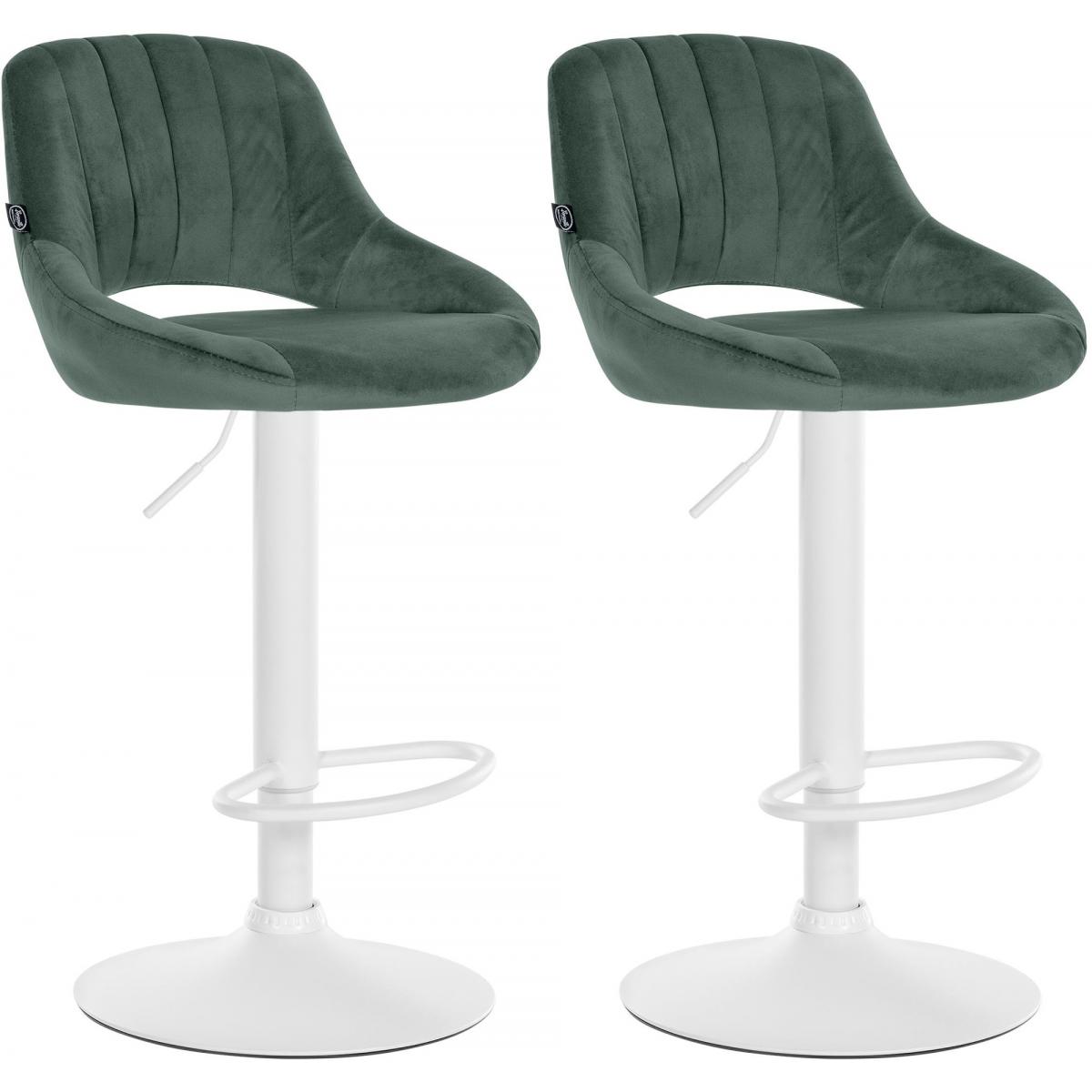 2er Set Barhocker HLO-CP278 Samt W ~ grn