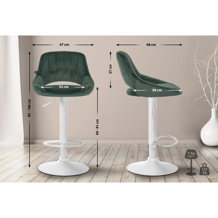 2er Set Barhocker HLO-CP278 Samt W ~ grn