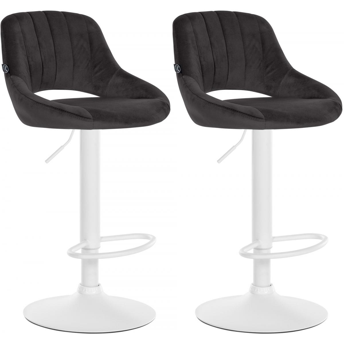 2er Set Barhocker HLO-CP278 Samt W ~ schwarz