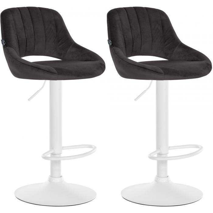 2er Set Barhocker HLO-CP278 Samt W ~ schwarz